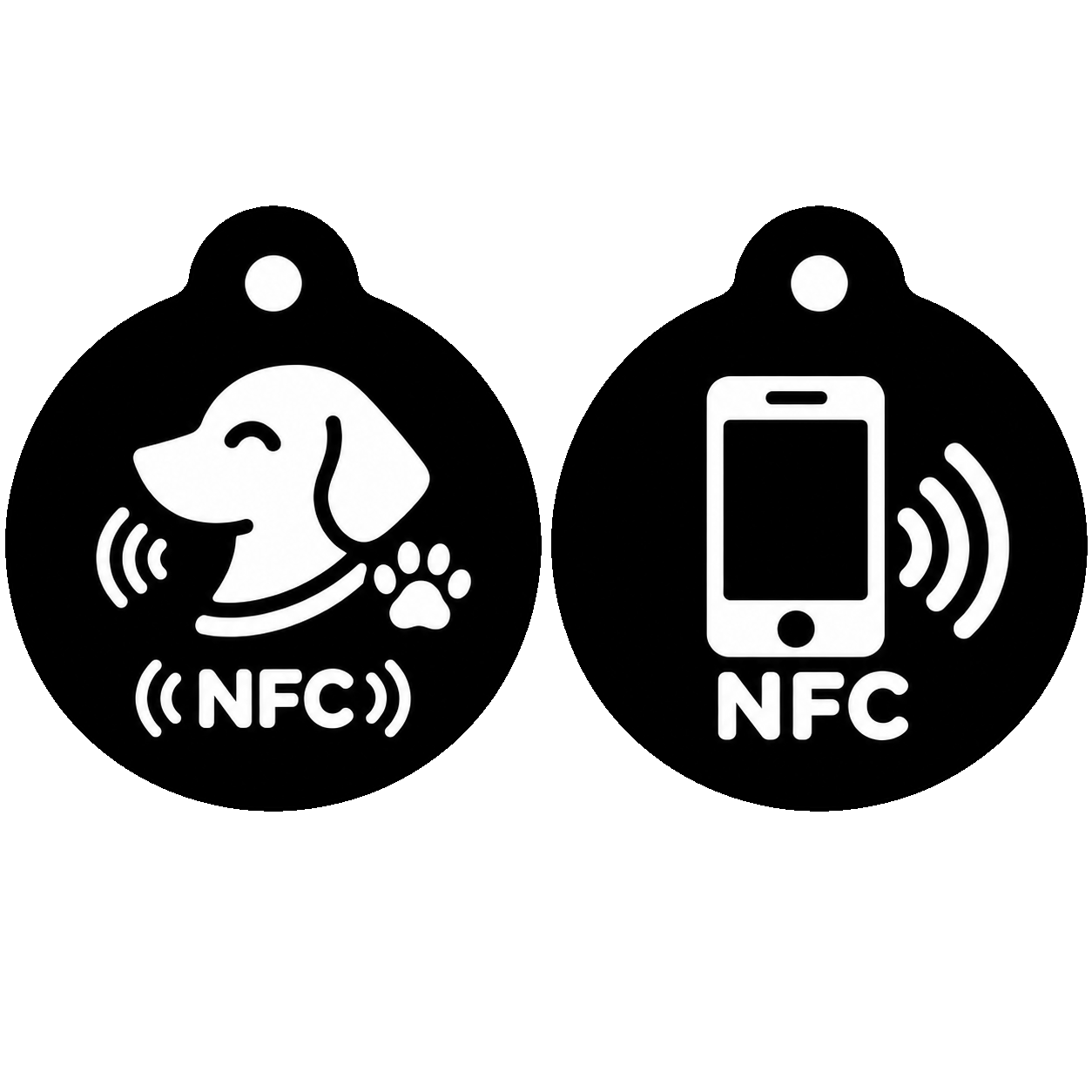 Čierny NFC prívesok